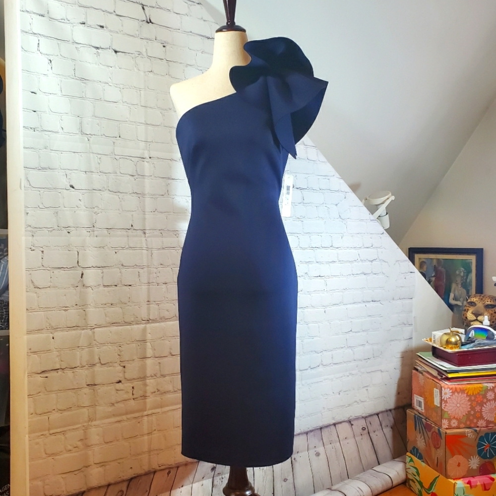 Aliza J Dress Sz 8 Navy Brand New